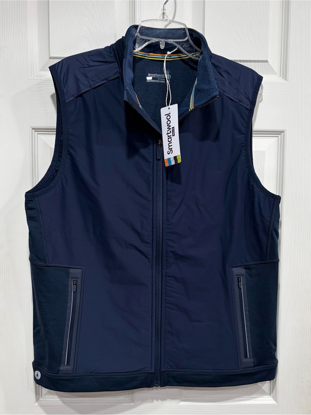 SmartWool Men's XL Active Fleece Wind Vest Insulated Navy Blue NWT Wool Blend